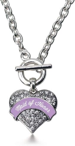 Inspired Silver - Silver Pave Heart Charm 18 Inch Necklace with Cubic Zirconia Jewelry in Saudi Arabia