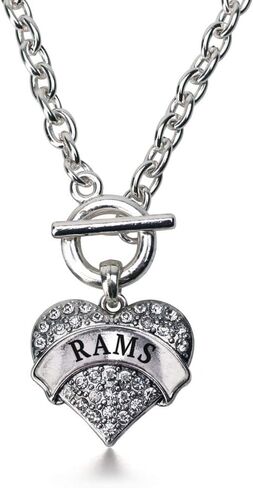 Inspired Silver - Silver Pave Heart Charm 18 Inch Necklace with Cubic Zirconia Jewelry in Saudi Arabia