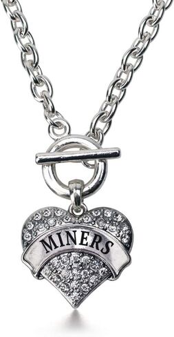 Inspired Silver - Silver Pave Heart Charm 18 Inch Necklace with Cubic Zirconia Jewelry in Saudi Arabia