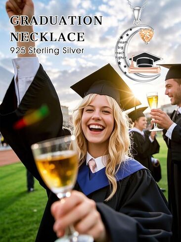 Graduation Gifts for Her Class of 2025 Graduation Necklace 925 Sterling Silver Birthstone Bachelor Cap Pendant High School College Graduation Jewelry for Women Men in Saudi Arabia