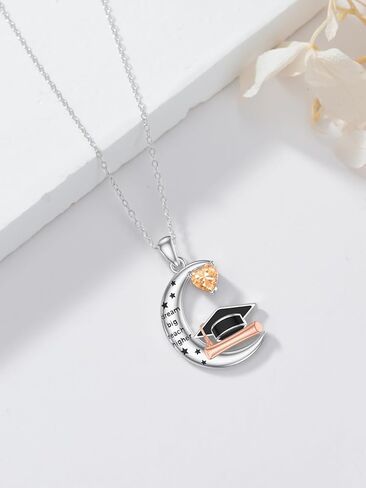 Graduation Gifts for Her Class of 2025 Graduation Necklace 925 Sterling Silver Birthstone Bachelor Cap Pendant High School College Graduation Jewelry for Women Men in Saudi Arabia