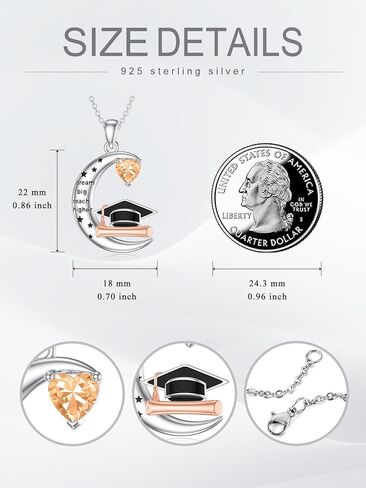Graduation Gifts for Her Class of 2025 Graduation Necklace 925 Sterling Silver Birthstone Bachelor Cap Pendant High School College Graduation Jewelry for Women Men in Saudi Arabia