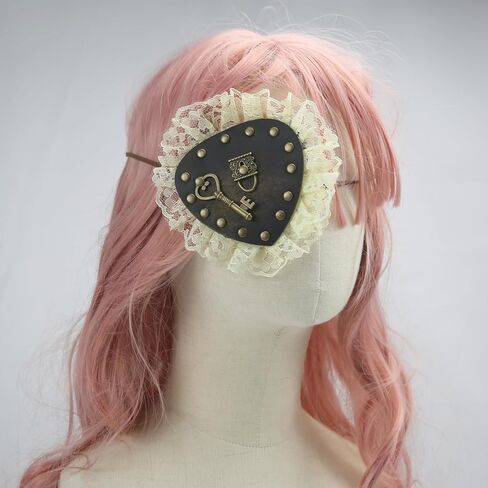 MYAYD Retro Gothic Steampunk Lace Pirate Cosplay Eye cover eye patch Accessory for Halloween carnival party in Saudi Arabia