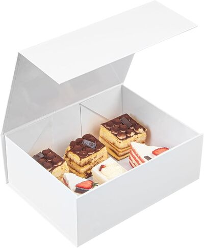 Restaurantware-5 x 4 x 2.4 Inch Magnetic Gift Boxes, 10 Sturdy Collapsible Gift Boxes - For Groomsman And Bridesmaid Proposals, Built-In Lid, Black Paper Luxury Storage Boxes, Grease-Resistant in Saudi Arabia