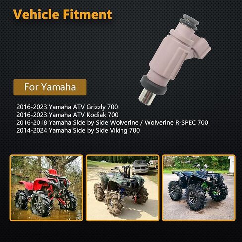 Fuel Injector for Yamaha Grizzly 700 2016-2025 / Viking 700 2014-2024 / Kodiak 700 2016-2025 / Wolverine Wolverine R-spec 700 2016-2018 Replaces 1XD-13761-00-00 EAT291 291191E in Saudi Arabia
