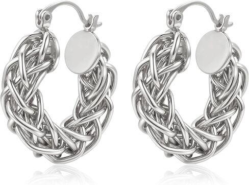 FANZE Chunky Gold Huggie Hoop Earrings for Women, Matte Thick Trendy Elegant Statement Earring Dainty Lightweight Jewelry Gifts in Kuwait