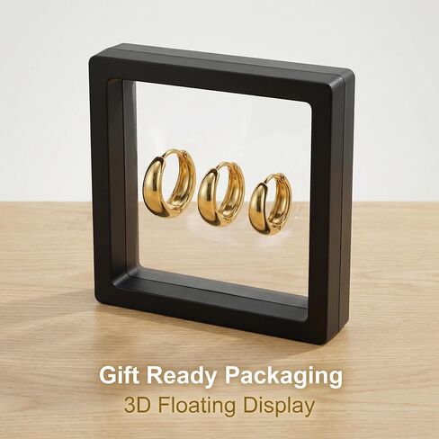 Gold Teardrop Hoop Earrings Set for Multiple Piercings Stacking, 18K Gold Plated Chunky Huggies 3 Pairs Pack, Hypoallergenic Lightweight Jewelry Gift for Women Sensitive Ears in Kuwait