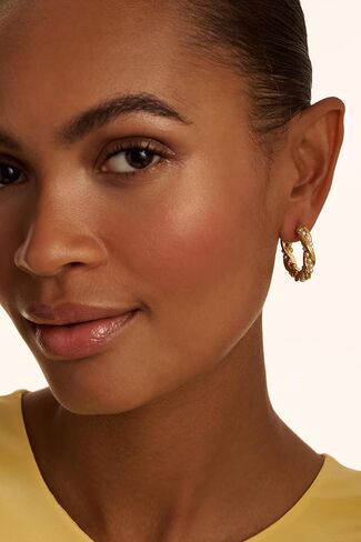 Ted Baker London Tiyaa Twisted Pearl Hoop Earrings for Women (Gold/Pearl) in Saudi Arabia