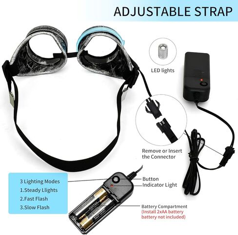 نظارات لحام LED، نظارات لحام للرجال تتوهج في الظلام، نظارات شعلة قابلة للطي in Kuwait