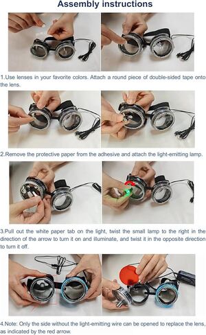 نظارات لحام LED، نظارات لحام للرجال تتوهج في الظلام، نظارات شعلة قابلة للطي in Kuwait