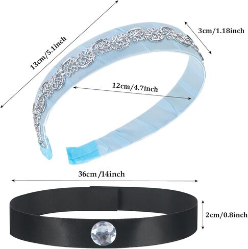 Women Costume Headband Choker & Gloves Set Princess Up Accessories for Halloween Cosplay Party in Kuwait