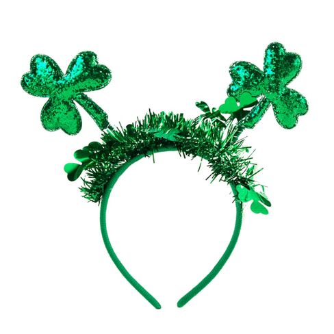 St.Patrick's Day Shamrock Headbands for Women - 1 Pack Green Glitter Hairbands for St.Patrick's Day Costume Party Hair Decoration Irish Lucky Shamrock Design Hair Hoops Heat Bopper Festival Headpiece in Kuwait