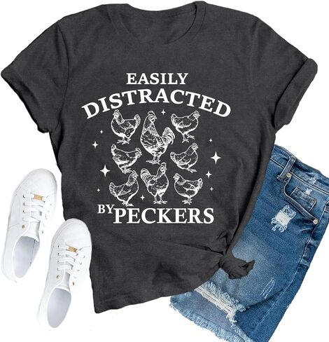 Chicken Shirt for Women Chicken Mom T-Shirt Cute Chick Short Sleeve Tee Tops in Saudi Arabia