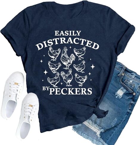 Chicken Shirt for Women Chicken Mom T-Shirt Cute Chick Short Sleeve Tee Tops in Saudi Arabia