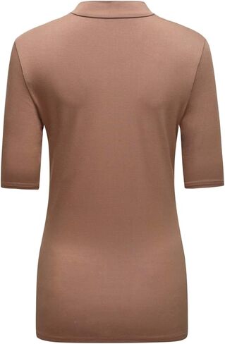 OThread & Co. Women's Half Sleeve Mock Neck T-Shirt Basic Stretch Layer Comfy Casual Top in Saudi Arabia