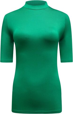 OThread & Co. Women's Half Sleeve Mock Neck T-Shirt Basic Stretch Layer Comfy Casual Top in Saudi Arabia