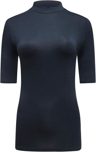 OThread & Co. Women's Half Sleeve Mock Neck T-Shirt Basic Stretch Layer Comfy Casual Top in Saudi Arabia