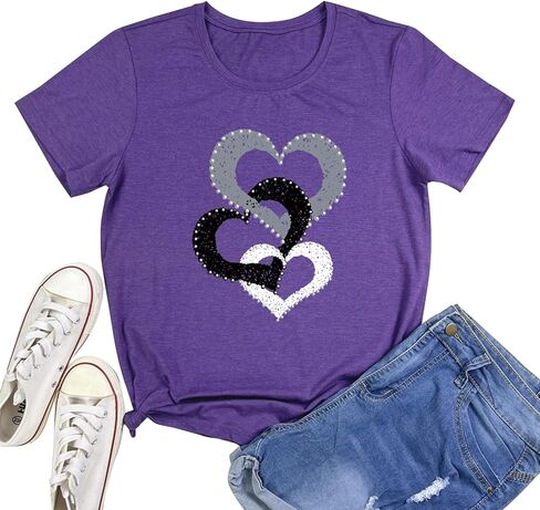 BLACKOO Women Cute Heart Graphic Tees in Kuwait
