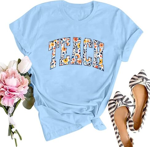 SFHFY Teacher Shirt Women: Teach Tshirt Cute Teacher Life Shirts Special Education Tee Inspirational Tops in Saudi Arabia