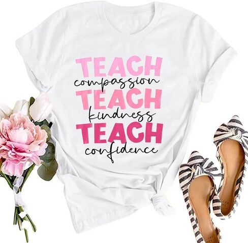 SFHFY Teacher Shirt Women: Teach Tshirt Cute Teacher Life Shirts Special Education Tee Inspirational Tops in Saudi Arabia