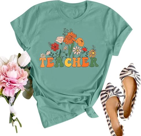 SFHFY Teacher Shirt Women: Teach Tshirt Cute Teacher Life Shirts Special Education Tee Inspirational Tops in Saudi Arabia