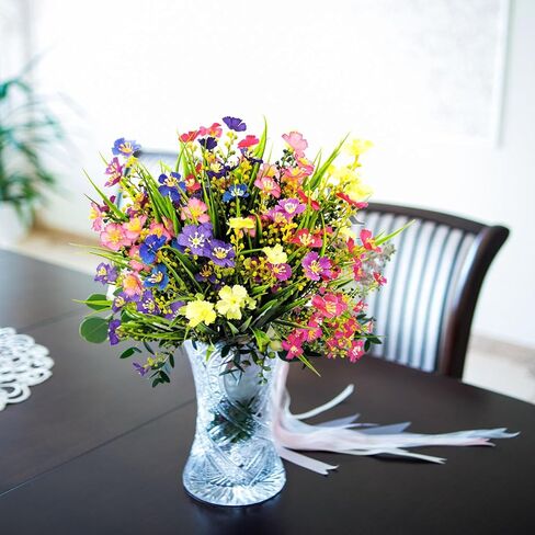 6 Bundles Artificial Flowers Outdoors UV Resistant Fake Plants Outside Faux Plastic Silk Floral for Home Indoor Porch Boxes Garden Decoration (Multicolor) (6) in Saudi Arabia
