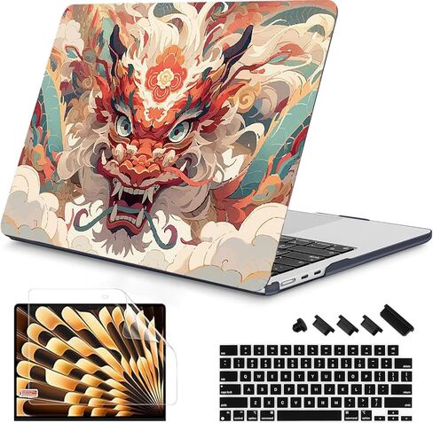 RuiHe.C Hard Shell Case for MacBook Air 13.6 Inch M2/M3/M4 2022-2025 Release (A2681, A3113, A3240), Printed Plastic Cover with Keyboard Protector & Screen Protector-Mountain Love in Saudi Arabia