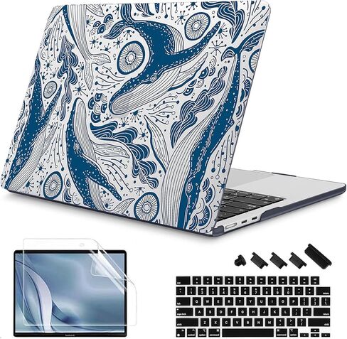 RuiHe.C Hard Shell Case for MacBook Air 13.6 Inch M2/M3/M4 2022-2025 Release (A2681, A3113, A3240), Printed Plastic Cover with Keyboard Protector & Screen Protector-Mountain Love in Saudi Arabia