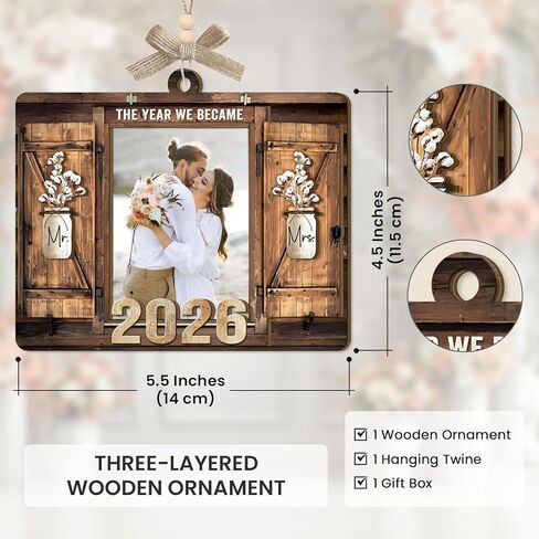 هدايا زفاف مخصصة للأزواج 2026 - هدايا حفل الزفاف للعروس، زخارف زفاف خشبية مخصصة مع صور، هدية خطوبة السيد والسيدة، إطار صورة شخصي in Kuwait