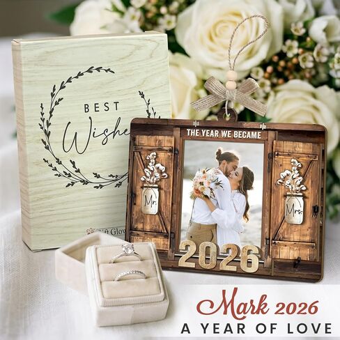 هدايا زفاف مخصصة للأزواج 2026 - هدايا حفل الزفاف للعروس، زخارف زفاف خشبية مخصصة مع صور، هدية خطوبة السيد والسيدة، إطار صورة شخصي in Kuwait