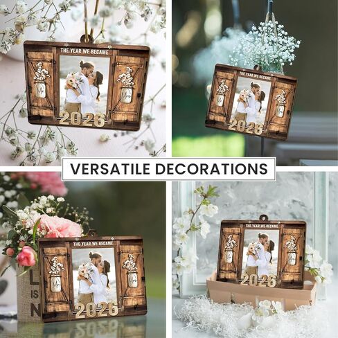 هدايا زفاف مخصصة للأزواج 2026 - هدايا حفل الزفاف للعروس، زخارف زفاف خشبية مخصصة مع صور، هدية خطوبة السيد والسيدة، إطار صورة شخصي in Kuwait