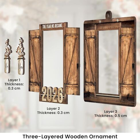 هدايا زفاف مخصصة للأزواج 2026 - هدايا حفل الزفاف للعروس، زخارف زفاف خشبية مخصصة مع صور، هدية خطوبة السيد والسيدة، إطار صورة شخصي in Kuwait