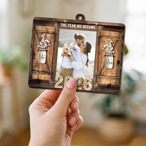 هدايا زفاف مخصصة للأزواج 2026 - هدايا حفل الزفاف للعروس، زخارف زفاف خشبية مخصصة مع صور، هدية خطوبة السيد والسيدة، إطار صورة شخصي in Kuwait