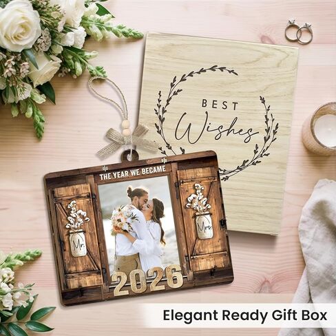 هدايا زفاف مخصصة للأزواج 2026 - هدايا حفل الزفاف للعروس، زخارف زفاف خشبية مخصصة مع صور، هدية خطوبة السيد والسيدة، إطار صورة شخصي in Kuwait
