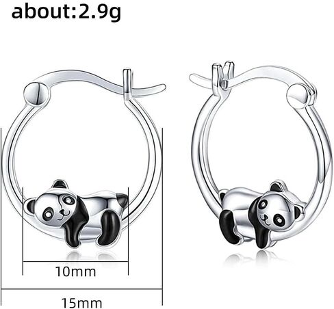 Cute Black/White Panda Hoop Earrings for Women Daily Wear Dance Party Statement Jewelry in Saudi Arabia