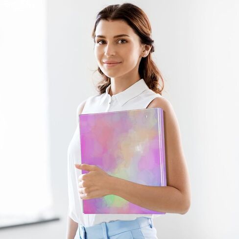 3 Ring Binder Rainbow Tie Dye Iridescent 1.5 inch Binders Three Ring Binders with Clipboard Fit 8.5'' x 11'' Paper 3 Interior PVC Clear Pockets for Office Supplies in Saudi Arabia
