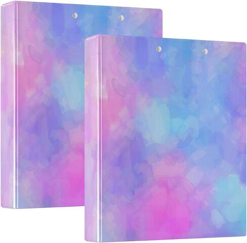 3 Ring Binder Rainbow Tie Dye Iridescent 1.5 inch Binders Three Ring Binders with Clipboard Fit 8.5'' x 11'' Paper 3 Interior PVC Clear Pockets for Office Supplies in Saudi Arabia
