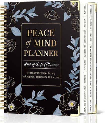 Peace of Mind Planner, Spiral End of Life Planner with Tabs for Senior, Guided Estate Planning Organizer for Final Arrangements & Important Affairs, 7.9"x10.4", Flower in Saudi Arabia