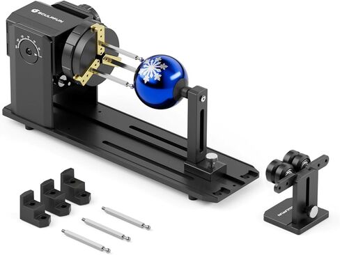 SCULPFUN RA Pro Max 4 in 1 Jaw Chuck Rotary for S9, S30, S30 Ultra, SF-A9 Laser Engraver, Y-axis Rotary Roller Engraving Module for Laser Engraving Cylindrical Objects, Irregular Round Objects in Kuwait