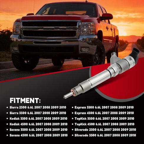 Single Fuel Injector Compatible with Silverado Kodiak Express Sierra TopKick Savana 2500 3500 4500 6.6L V8 Turbo Diesel Engine 2007-2010 0445120082 0986435520 in Saudi Arabia