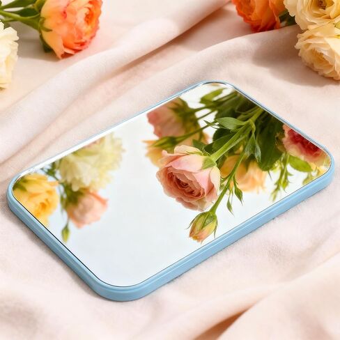 12 Pcs Desktop Makeup Mirror, 8" Vanity Table Mirror with Stand, 90°Adjustable Portable Folding Travel Mirror for Spa Party, Girl, Women, Beauty, 4 Color in Kuwait