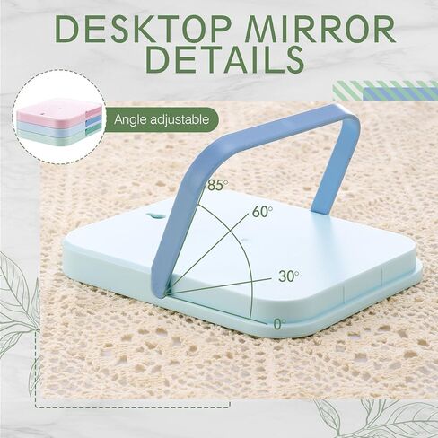 Novabright 6 Pcs Desktop Vanity Mirror, 7.2 Inch Portable Folding Makeup Mirrors with U-Shaped Bracket, Adjustable Angle, Compact Table Travel Mirror, Pink, Green, Blue in Kuwait