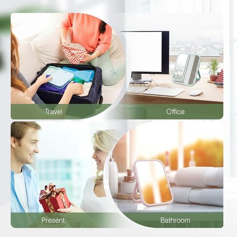 Novabright 6 Pcs Desktop Vanity Mirror, 7.2 Inch Portable Folding Makeup Mirrors with U-Shaped Bracket, Adjustable Angle, Compact Table Travel Mirror, Pink, Green, Blue in Kuwait