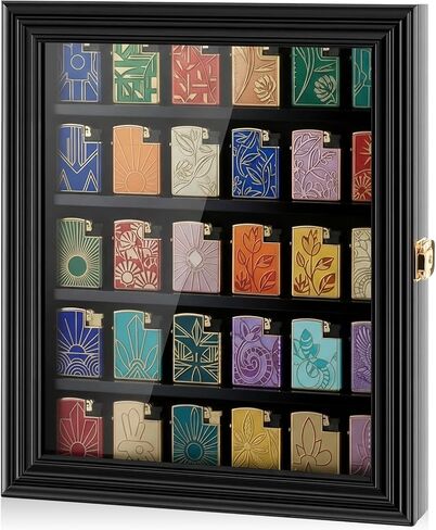 أخف وزنا شاشة عرض الحائط الحائط العلبة لخزانة خشبية قابلة للفصل أخف ث/98 ٪ مربع تخزين ملعقة القفل للأشعة فوق البنفسجية للأشعة فوق البنفسجية (11.5 × 13.78 × 2.17 بوصة ، أسود) in Kuwait