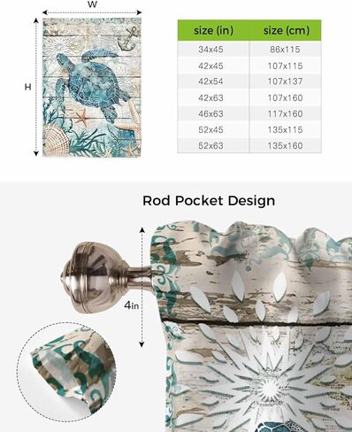 Tie Up Curtains Nautical Turtle Ocean Coral Starfish Retro Wood Grain Bathroom Curtains 42x45in Adjustable Balloon Rod Pocket Drapes for Small Window Summer Turtle Wood Texture Tie Up Shade in Saudi Arabia
