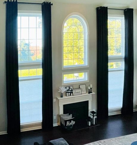 Ikiriska Extra Long Natural Linen Curtain (1 Panel) with Grommet top Custom Made 8-24 ft high (Black, 50" x18 ft) in Saudi Arabia