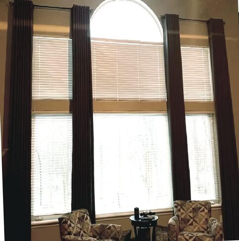Ikiriska Extra Long Natural Linen Curtain (1 Panel) with Grommet top Custom Made 8-24 ft high (Black, 50" x18 ft) in Saudi Arabia