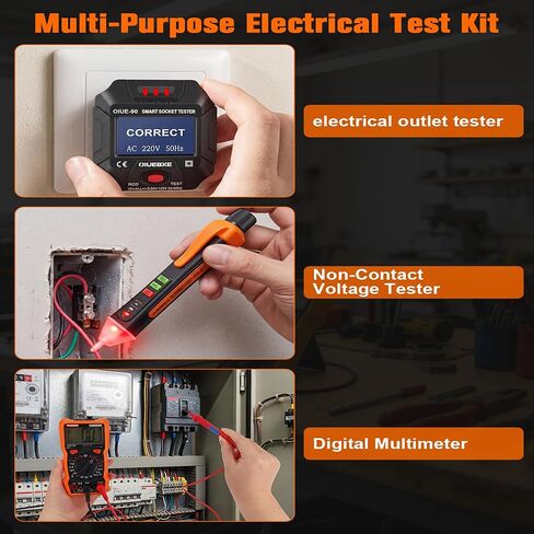 مجموعة TES الكهربائية ETK3، مقياس متعدد رقمي، جهاز اختبار جهد عدم الاتصال واختبار المخرج لإصلاح الأجهزة الكهربائية المنزلية وإصلاح نظام التدفئة والتهوية وتكييف الهواء (HVAC) in Kuwait