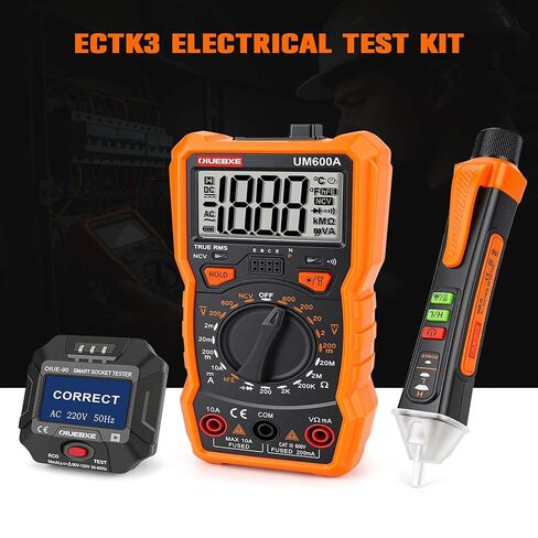 مجموعة TES الكهربائية ETK3، مقياس متعدد رقمي، جهاز اختبار جهد عدم الاتصال واختبار المخرج لإصلاح الأجهزة الكهربائية المنزلية وإصلاح نظام التدفئة والتهوية وتكييف الهواء (HVAC) in Kuwait