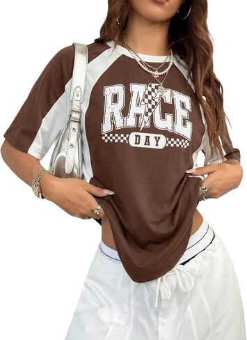 قمصان السباق للسيدات، تي شيرت Life in the Fast Lane، قميص ملون، قميص كاجوال بأكمام قصيرة in Kuwait